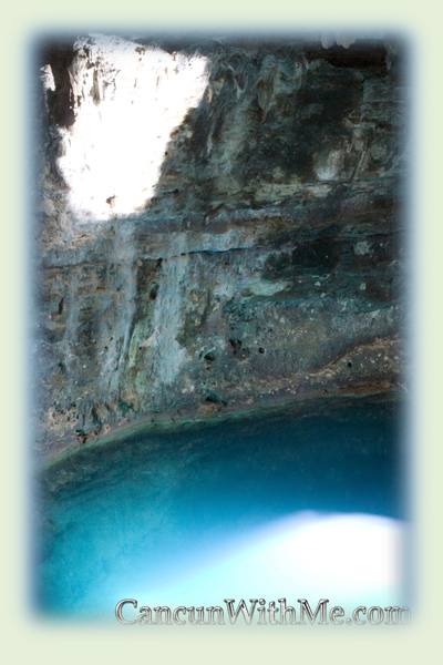 One of the cenotes at Dzitnup by Valladolid, look at those colors