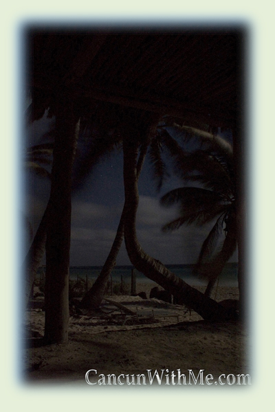 Picture taken a windy evening at Tulum beach, in playa esperanza a magical campground